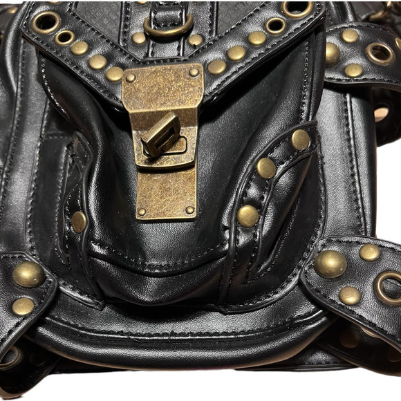 Black and Gold Studded Crossbody Bag - Picture 6 of 15